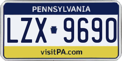 PA license plate LZX9690