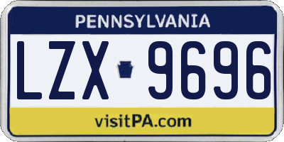 PA license plate LZX9696