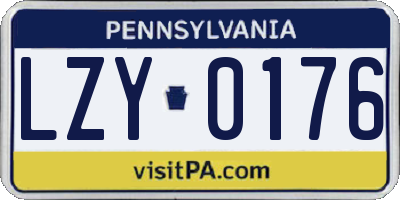 PA license plate LZY0176
