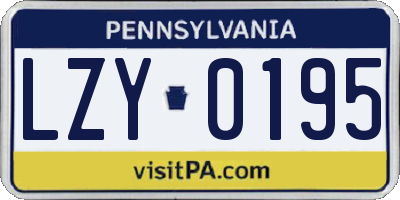 PA license plate LZY0195