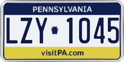 PA license plate LZY1045