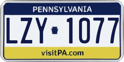 PA license plate LZY1077