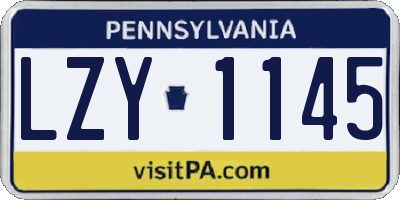 PA license plate LZY1145