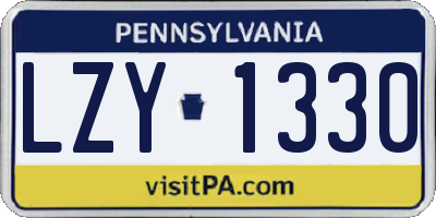 PA license plate LZY1330