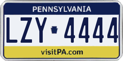 PA license plate LZY4444