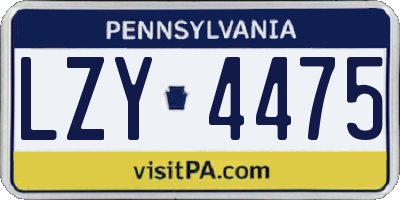 PA license plate LZY4475