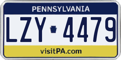 PA license plate LZY4479