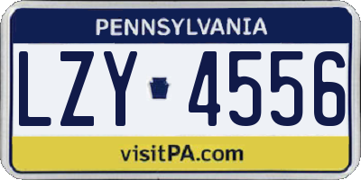 PA license plate LZY4556