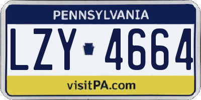 PA license plate LZY4664