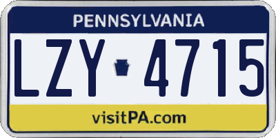 PA license plate LZY4715