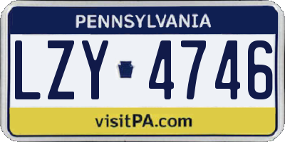 PA license plate LZY4746