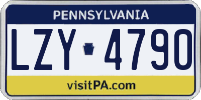 PA license plate LZY4790