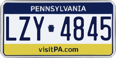 PA license plate LZY4845