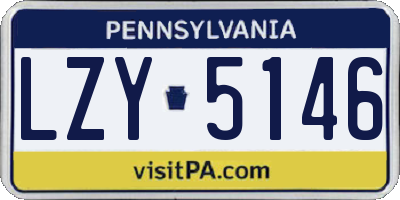 PA license plate LZY5146