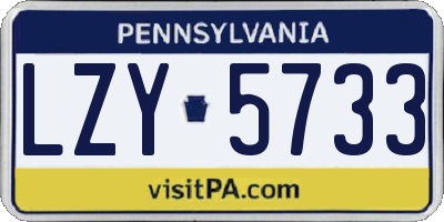 PA license plate LZY5733