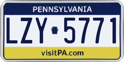 PA license plate LZY5771