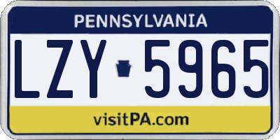 PA license plate LZY5965