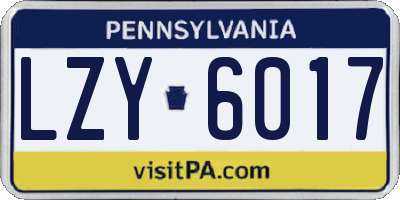 PA license plate LZY6017
