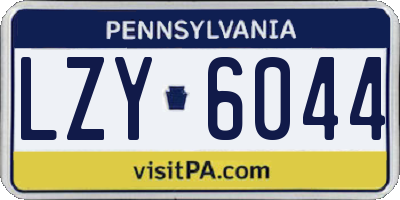 PA license plate LZY6044