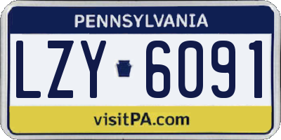 PA license plate LZY6091