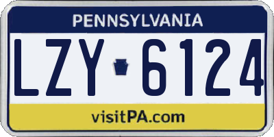 PA license plate LZY6124