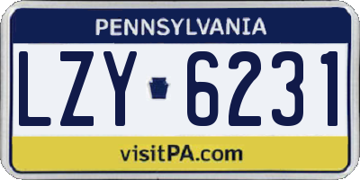 PA license plate LZY6231