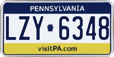 PA license plate LZY6348