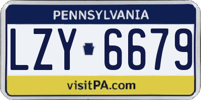 PA license plate LZY6679