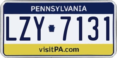 PA license plate LZY7131