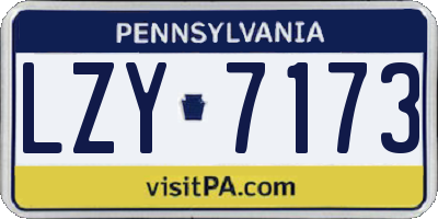 PA license plate LZY7173