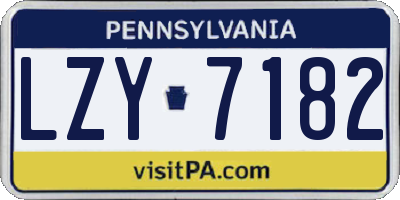 PA license plate LZY7182