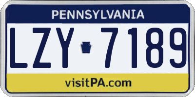 PA license plate LZY7189