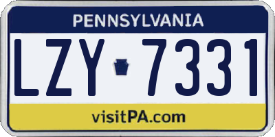 PA license plate LZY7331