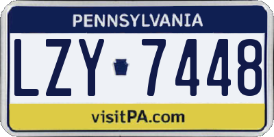 PA license plate LZY7448