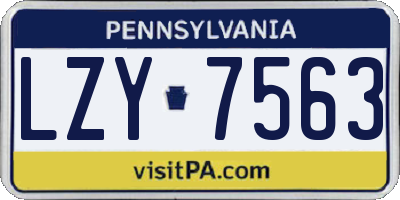 PA license plate LZY7563
