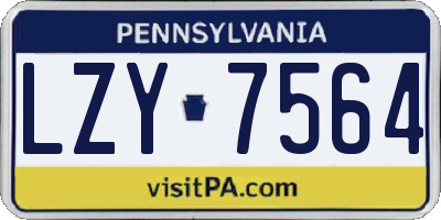 PA license plate LZY7564