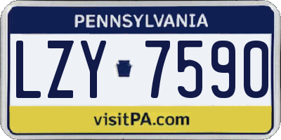 PA license plate LZY7590