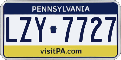 PA license plate LZY7727