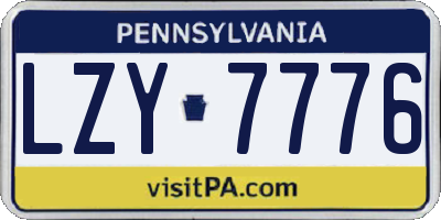 PA license plate LZY7776