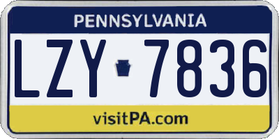 PA license plate LZY7836
