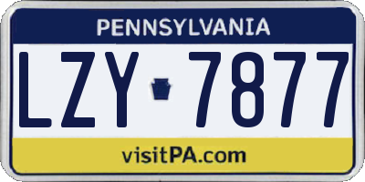 PA license plate LZY7877