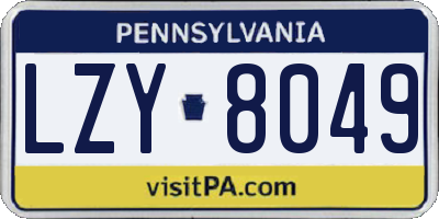 PA license plate LZY8049