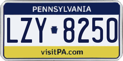 PA license plate LZY8250