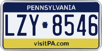 PA license plate LZY8546
