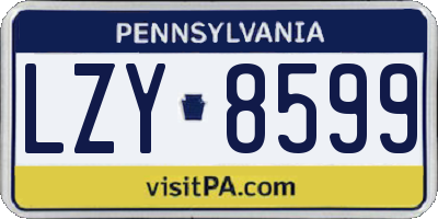 PA license plate LZY8599