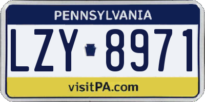 PA license plate LZY8971