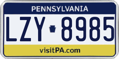 PA license plate LZY8985