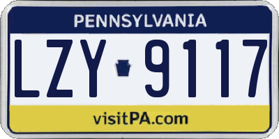PA license plate LZY9117