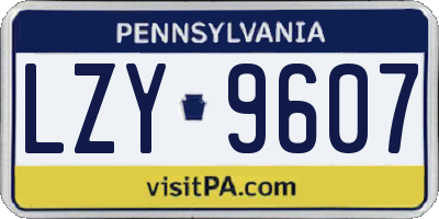 PA license plate LZY9607