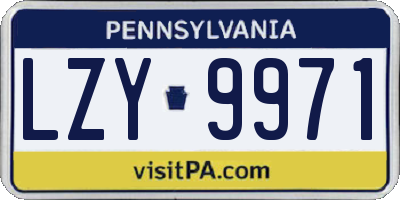 PA license plate LZY9971
